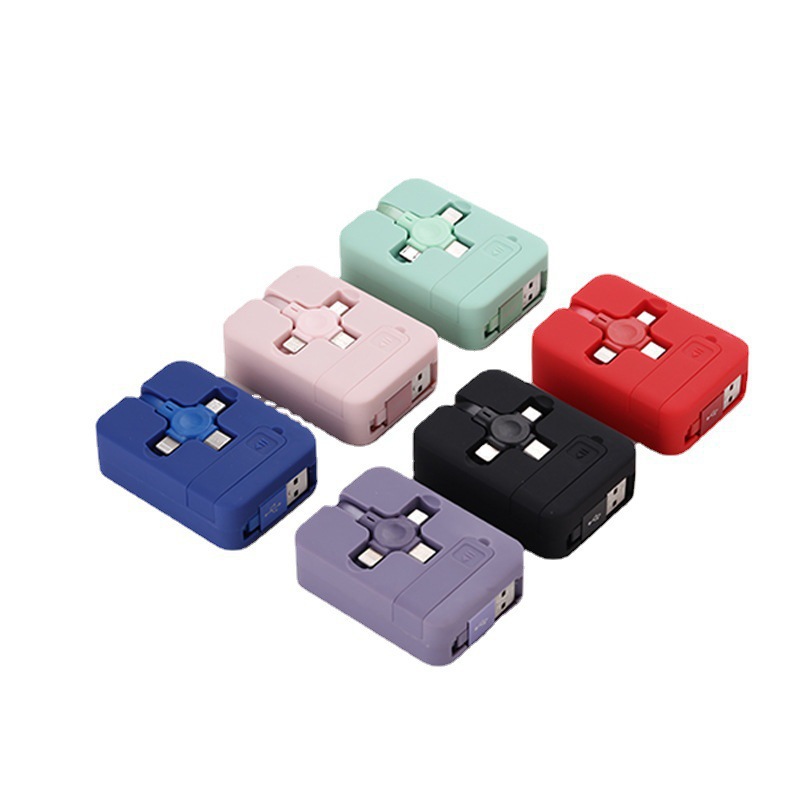 Retractable 3-in-1 USB Data Charger Cable With Phone Stand 6