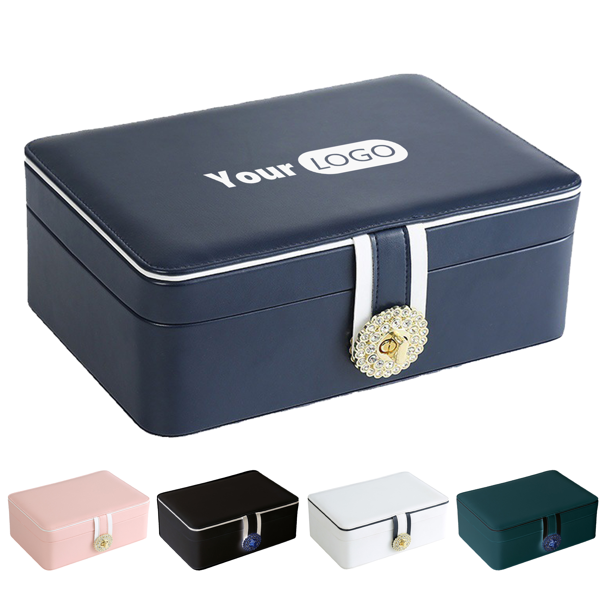 Pu Elegant Jewelry Box With Decorative Clasp 4
