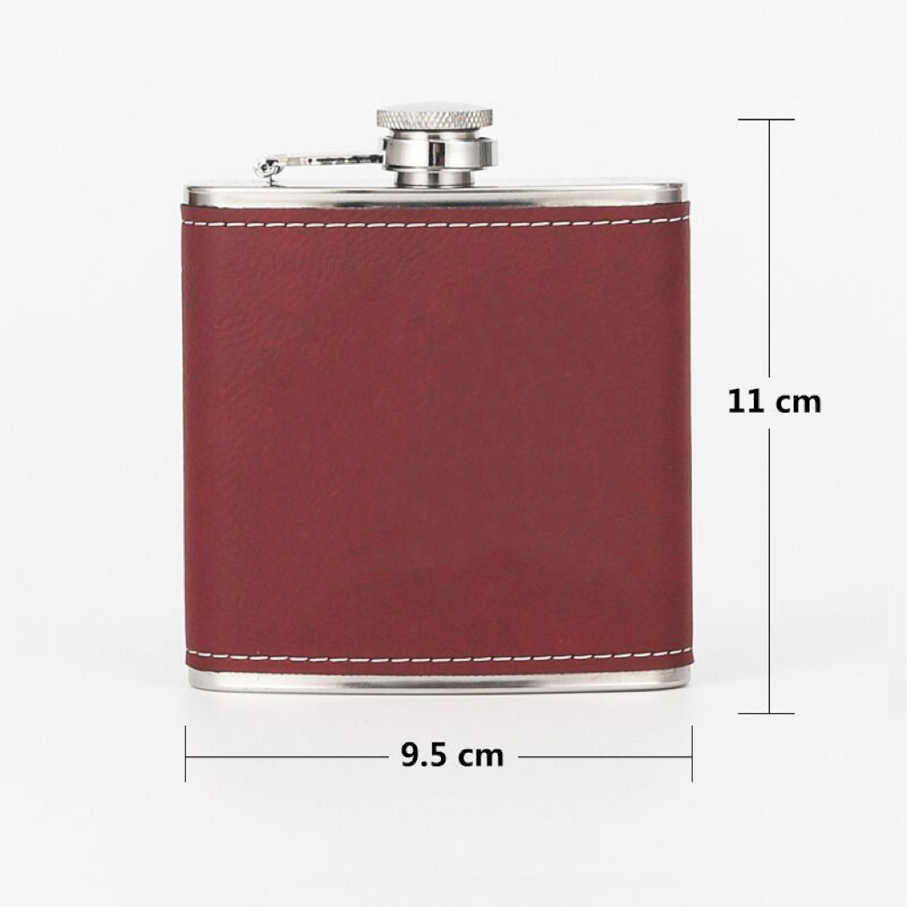 6 oz Stainless Steel Colourful Leatherette Hip Flask 3