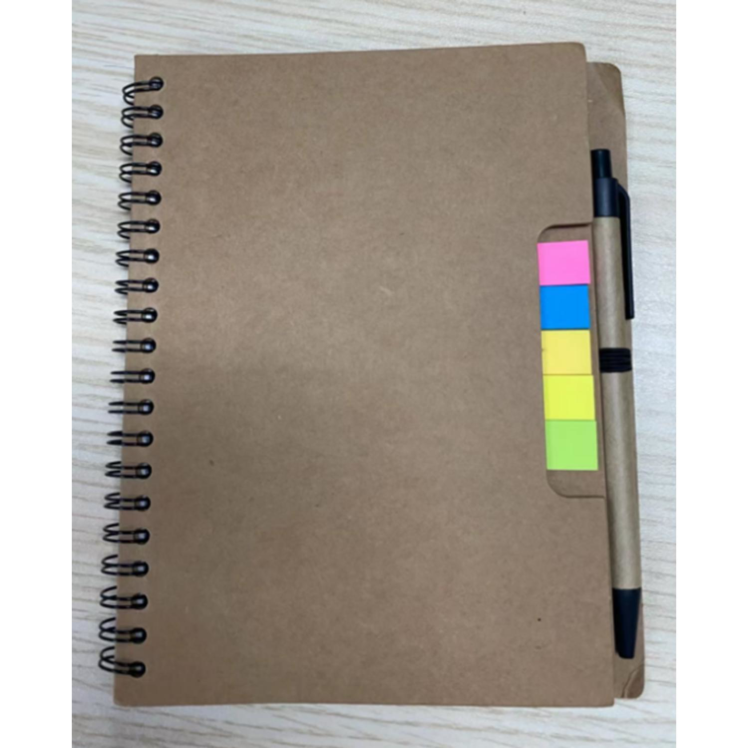 Kraft Paper Cover Spiral Notebook with Matching Pens 8