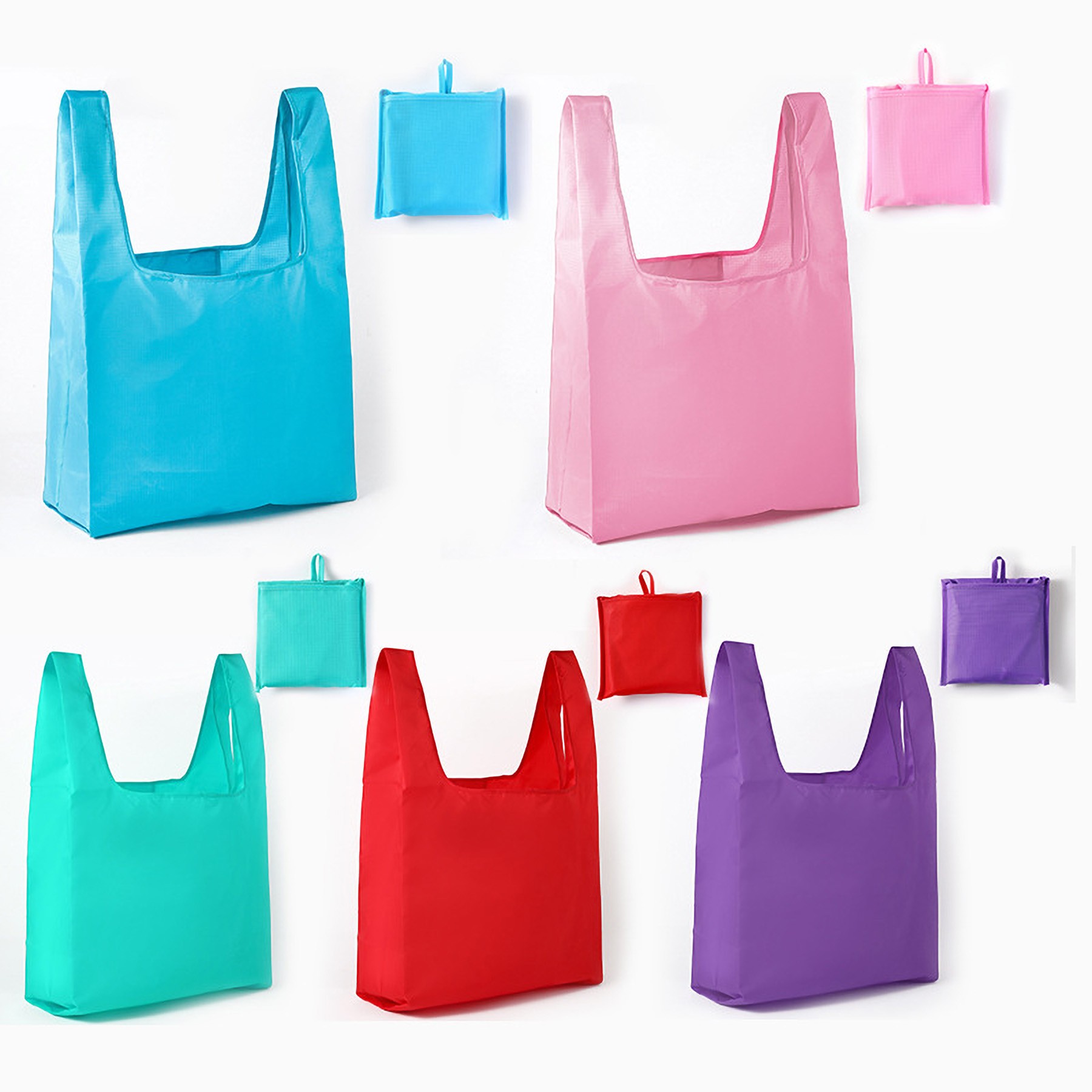 Reusable Shopping Bags Foldable Nylon Tote Bags 4