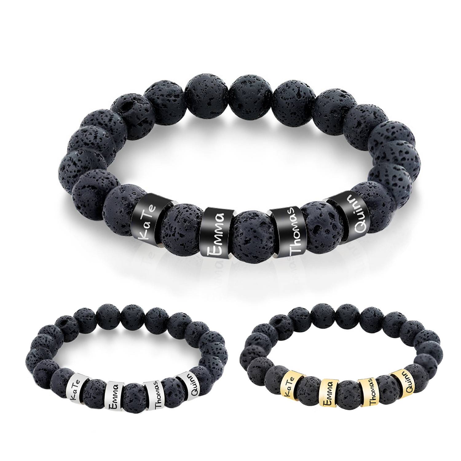 Volcanic stone bead bracelet 11
