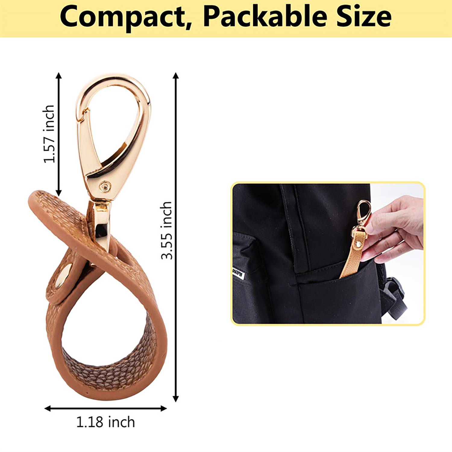 Compact and Durable PU Leather Hat Clip 1