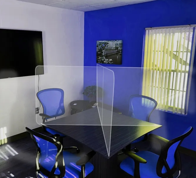 Office Tabletop Desk Divider Sneeze Guard  (4' x 2' x 4') 3
