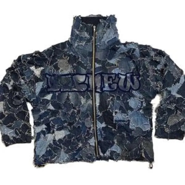 LINCLOT Trendy retro patchwork denim jacket for men 2