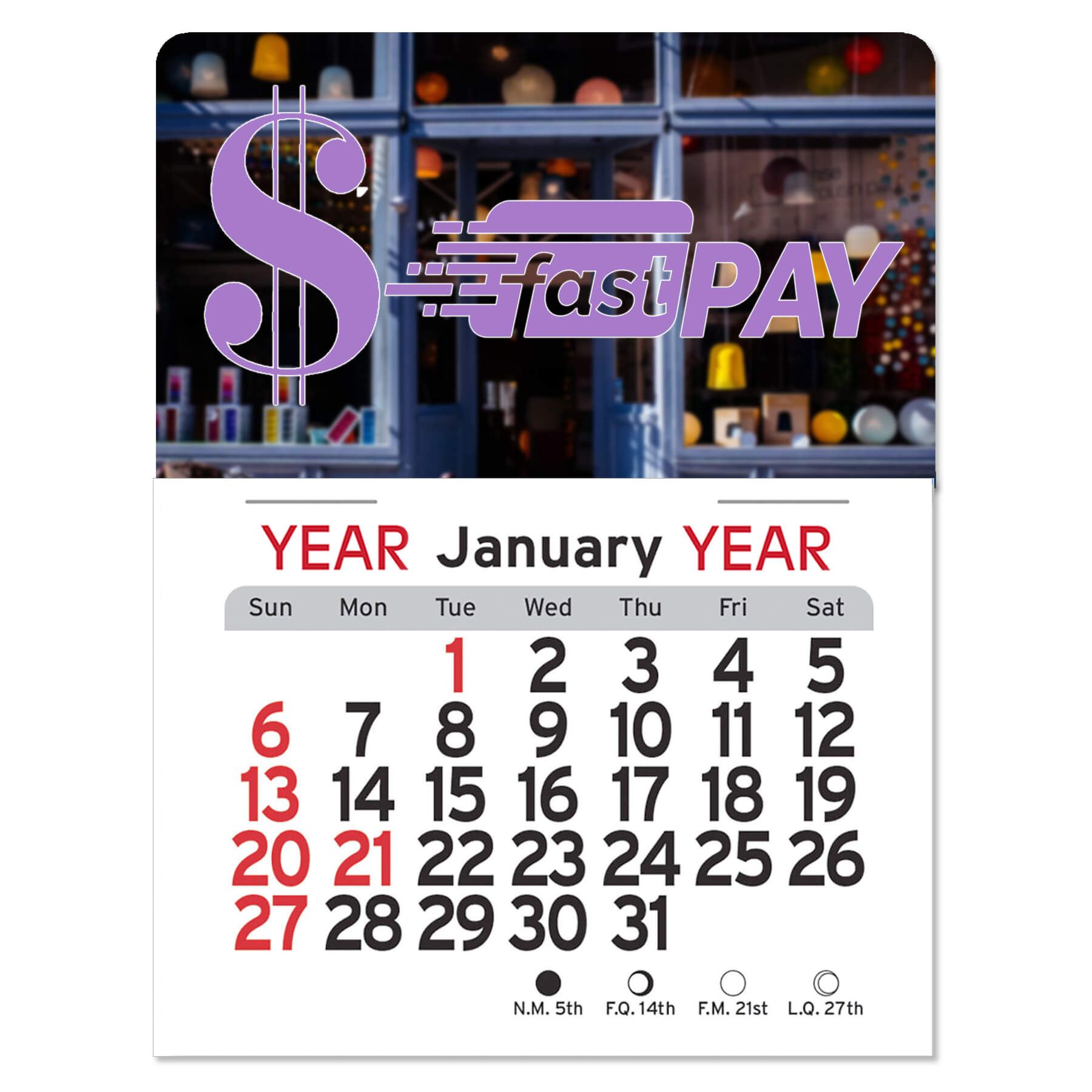 Adhesive Peel-N-Stick® Calendar - Dollar Sign 3