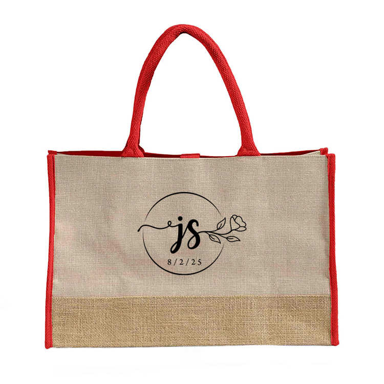 Vista Two-Tone Jute Tote Bag 9