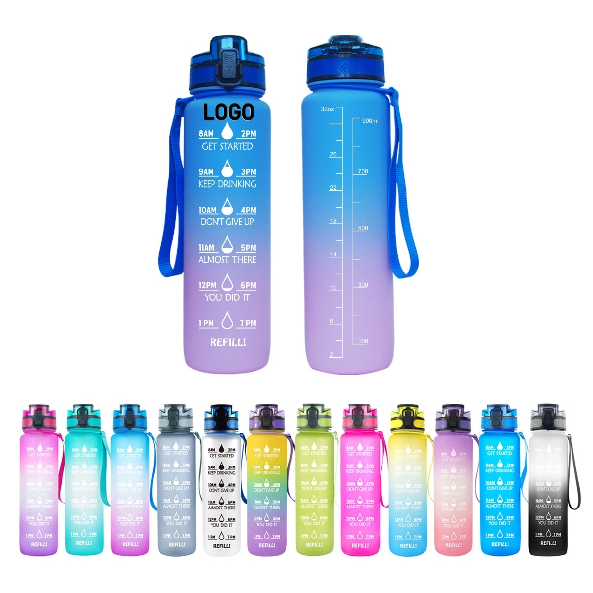 Large Water Bottle W/ Time Marker 3