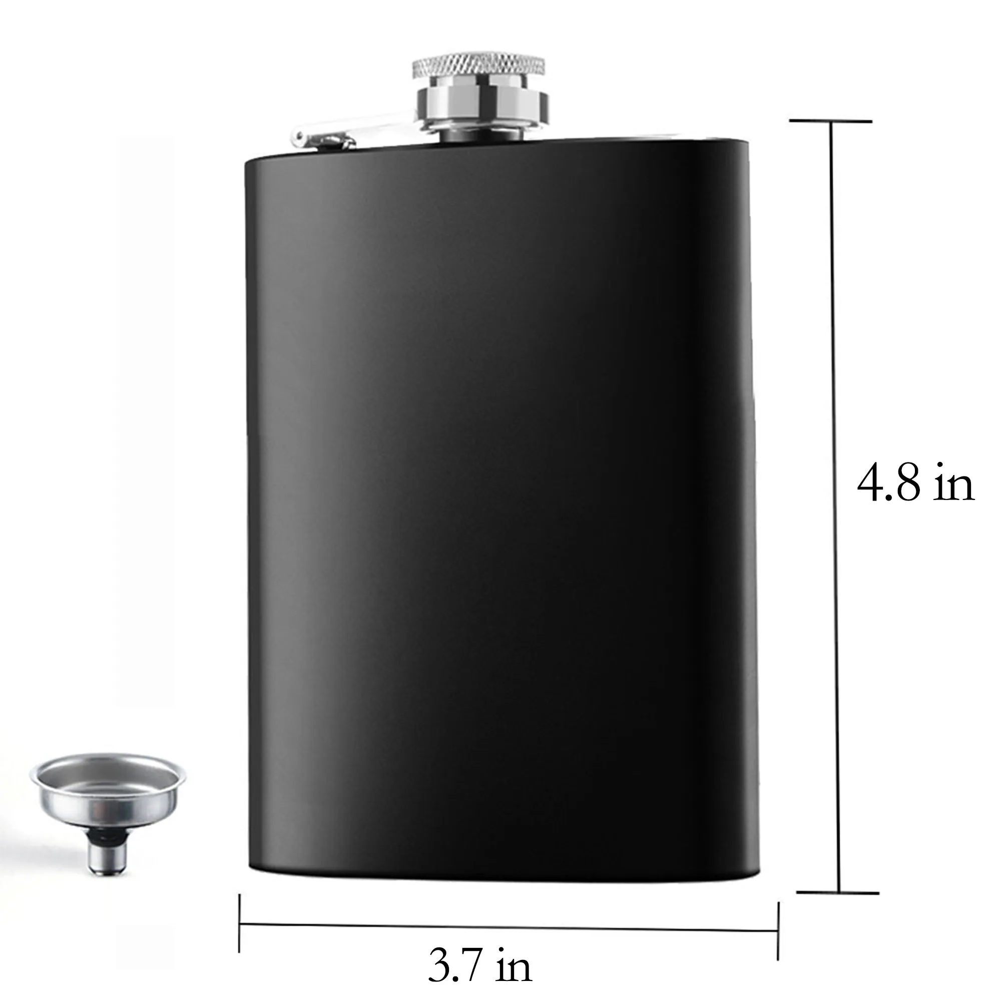 Matte Black Stainless Steel Flask with Funnel, custom water bottle with logo imprint 3