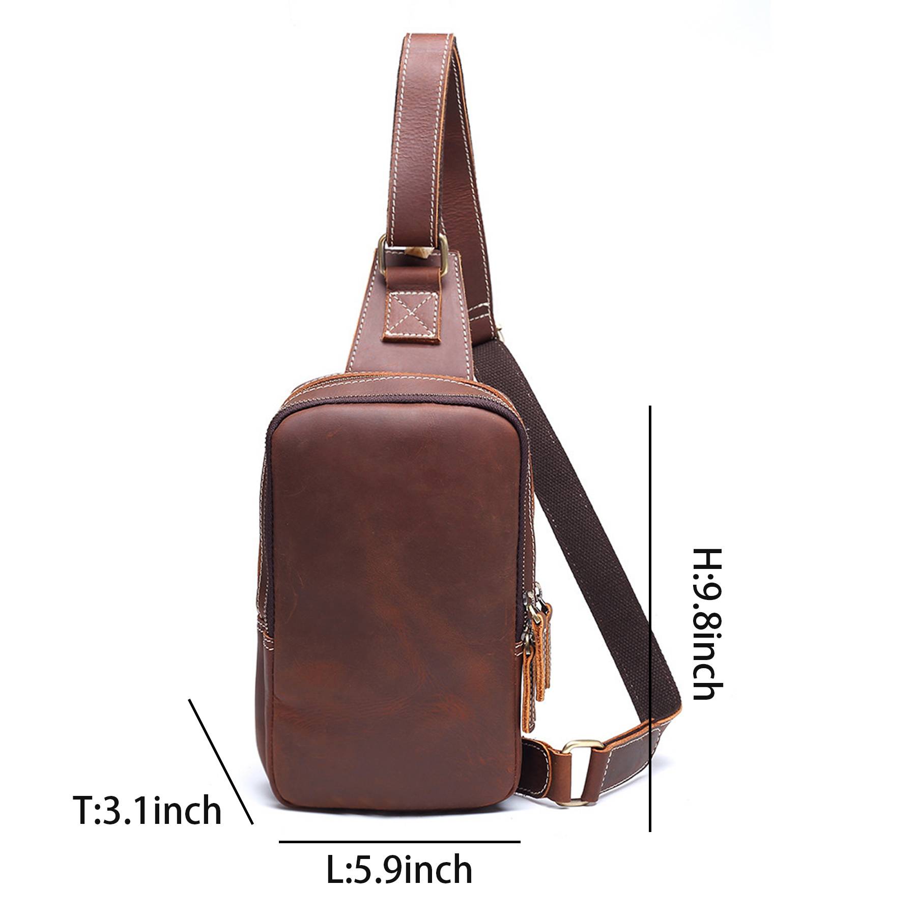 Genuine Leather Sling Bag for Men Crossbody 2