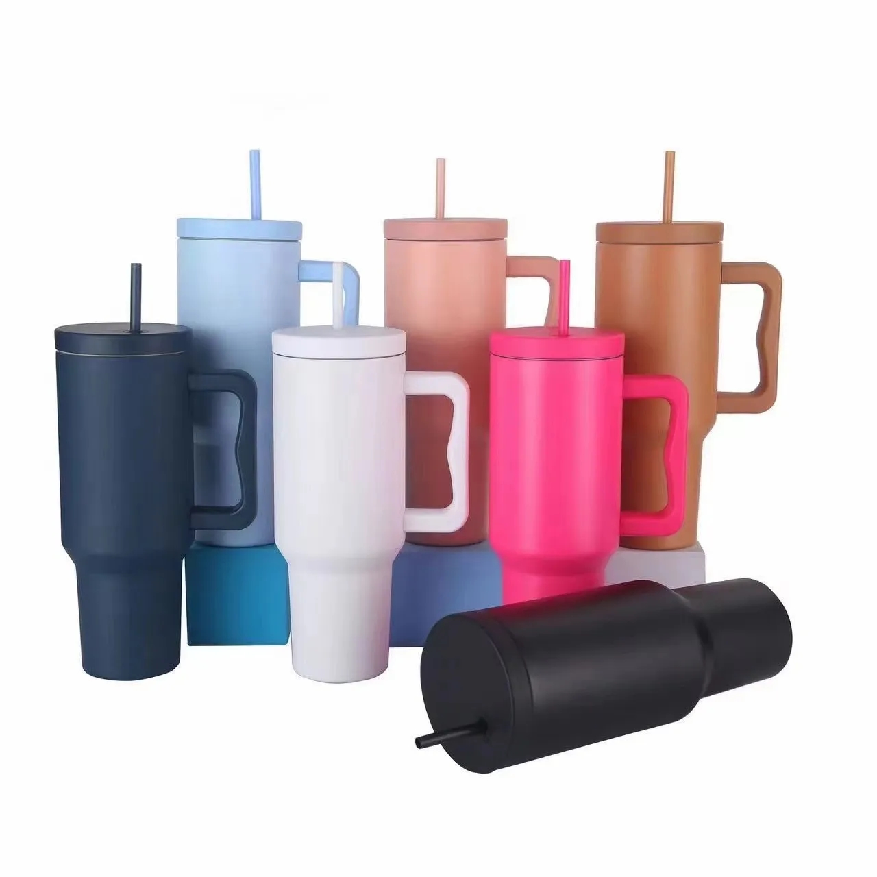 40 Oz Insulated Stainless Steel Cup With Straw 6