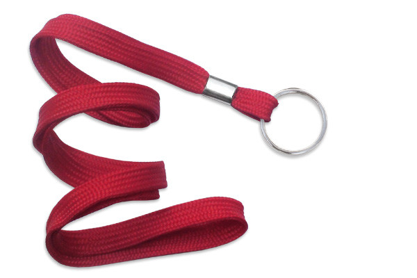 3/8" Blank Lanyard w/Split Ring (Red) 2