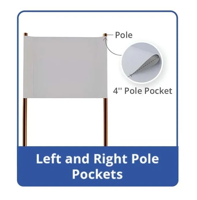 Ultra Premium Vinyl Banners (1'x1') Left & Right Pole Pocket 1