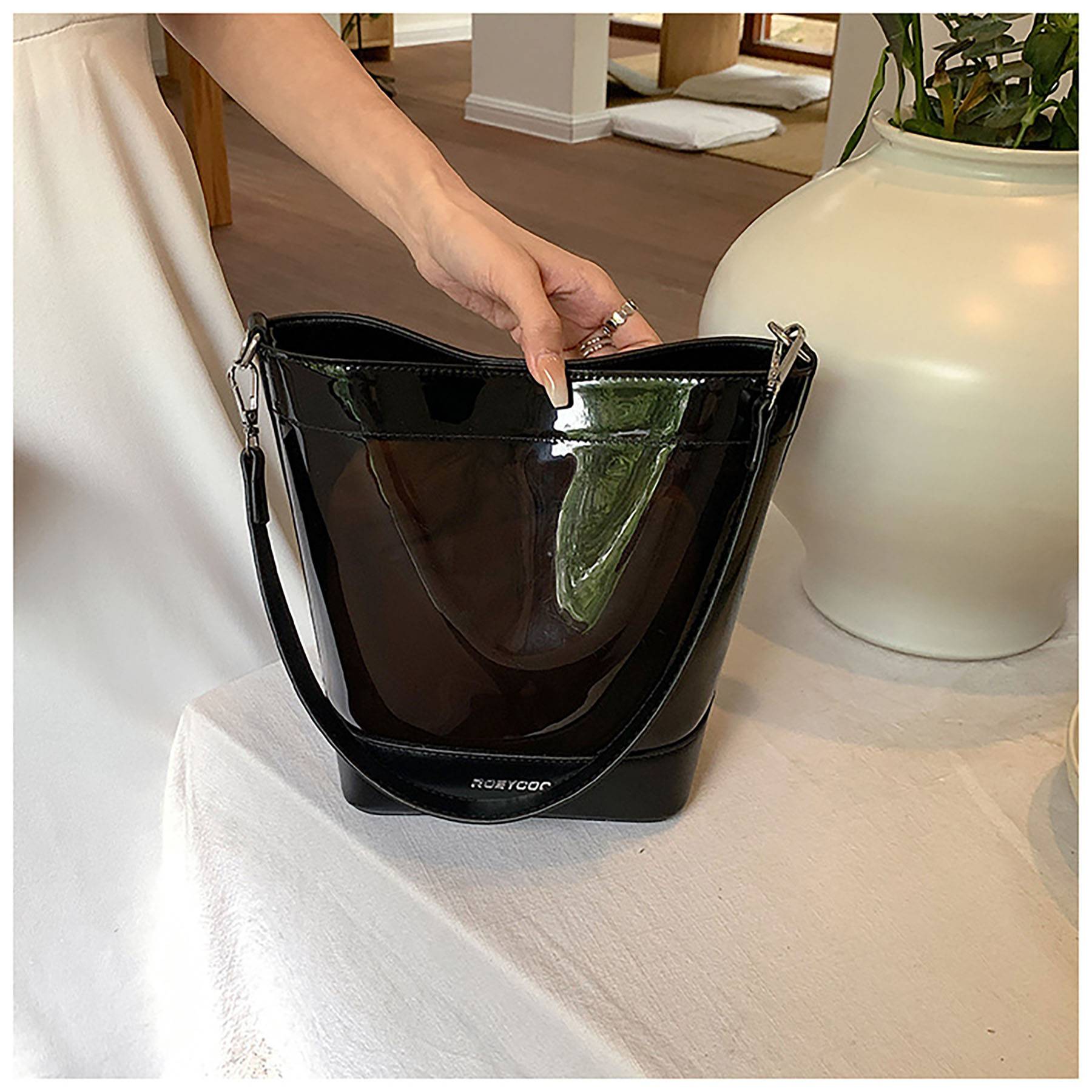 PU Clear Bucket Crossbody Bag 4