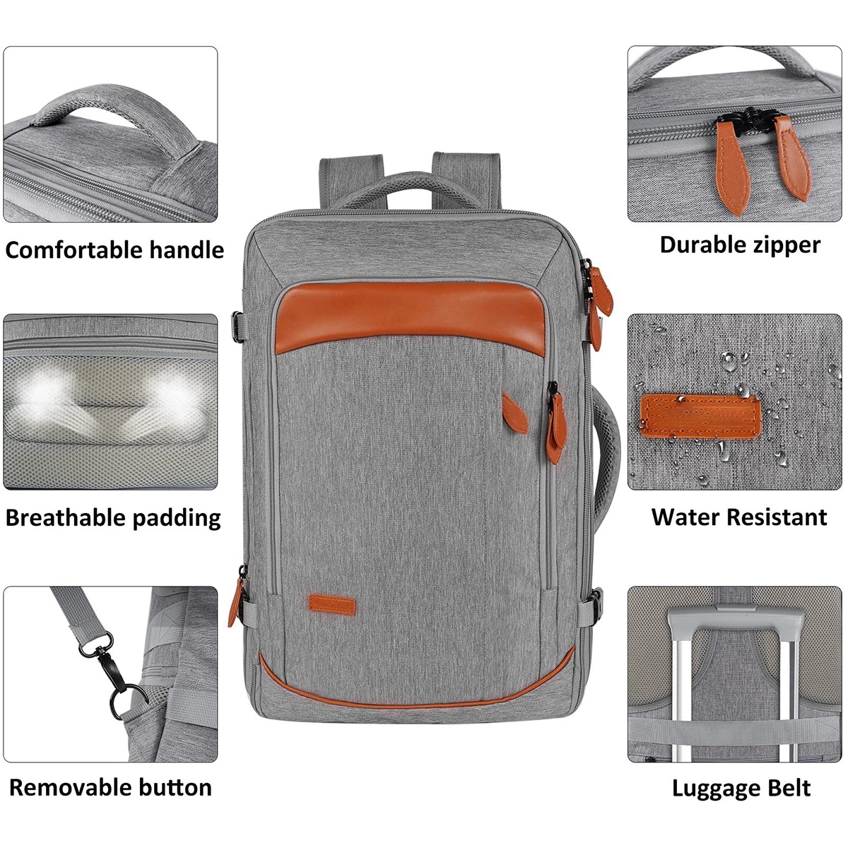 40L Airline Approved Travel Backpacks with 3 Packing Cubes 5