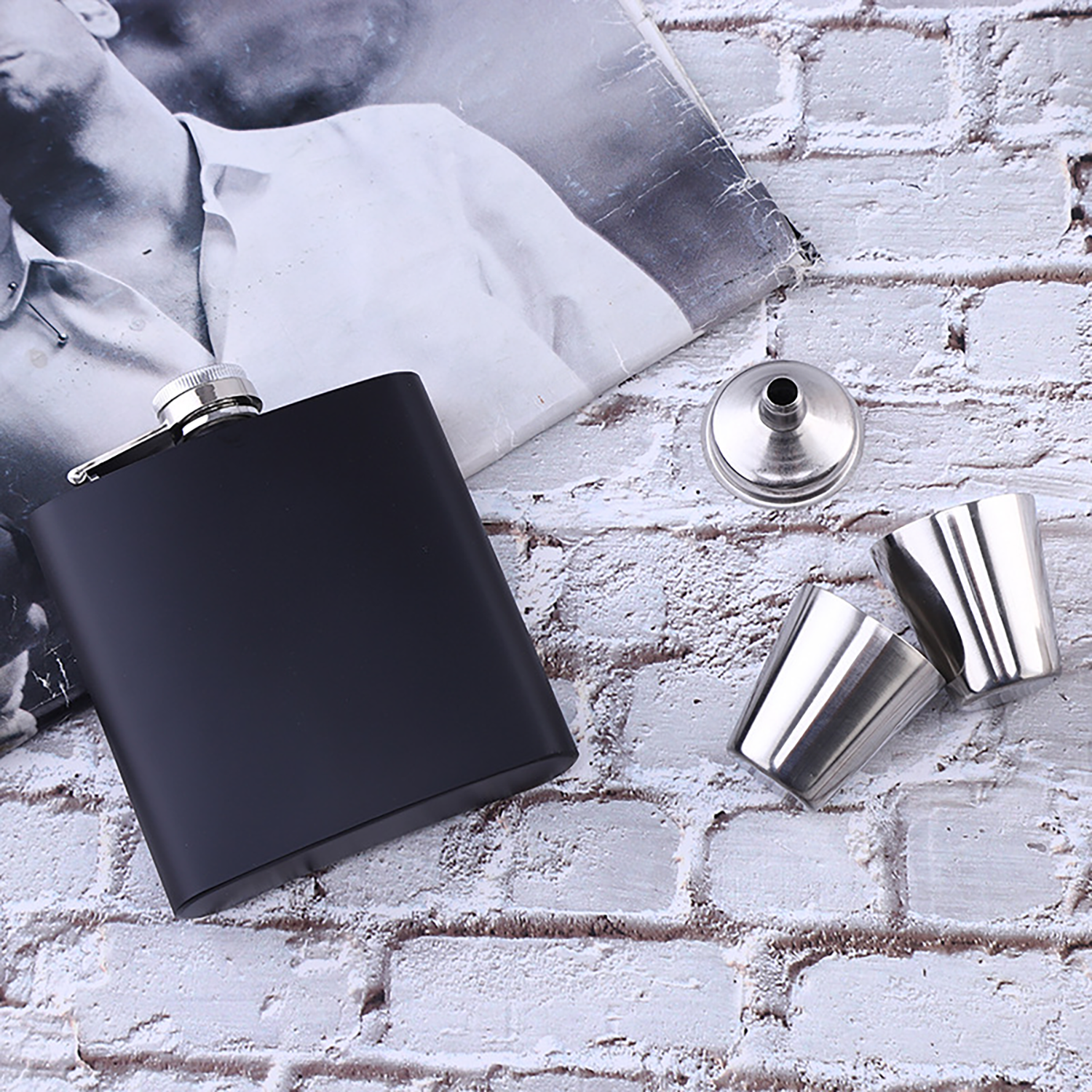 Flask Shot Glass and Funnel Gift Set 3