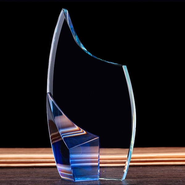 Custom Blue Crystal Award Trophy 5