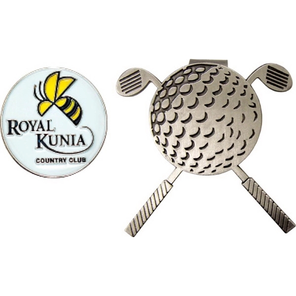 Magnetic Crossed Clubs Removable Ball Marker 1