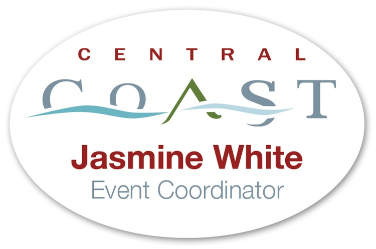 Laminated Personalized Name Badge (1.5"x2.375") Oval