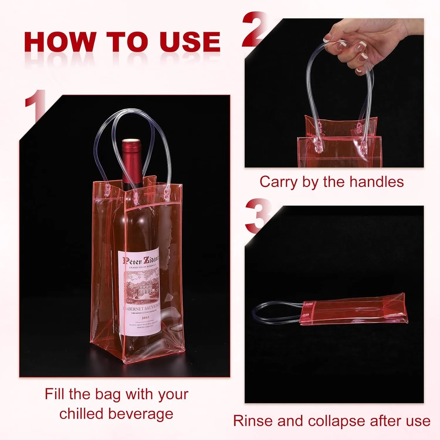 PVC Tote Bag For Wine 2