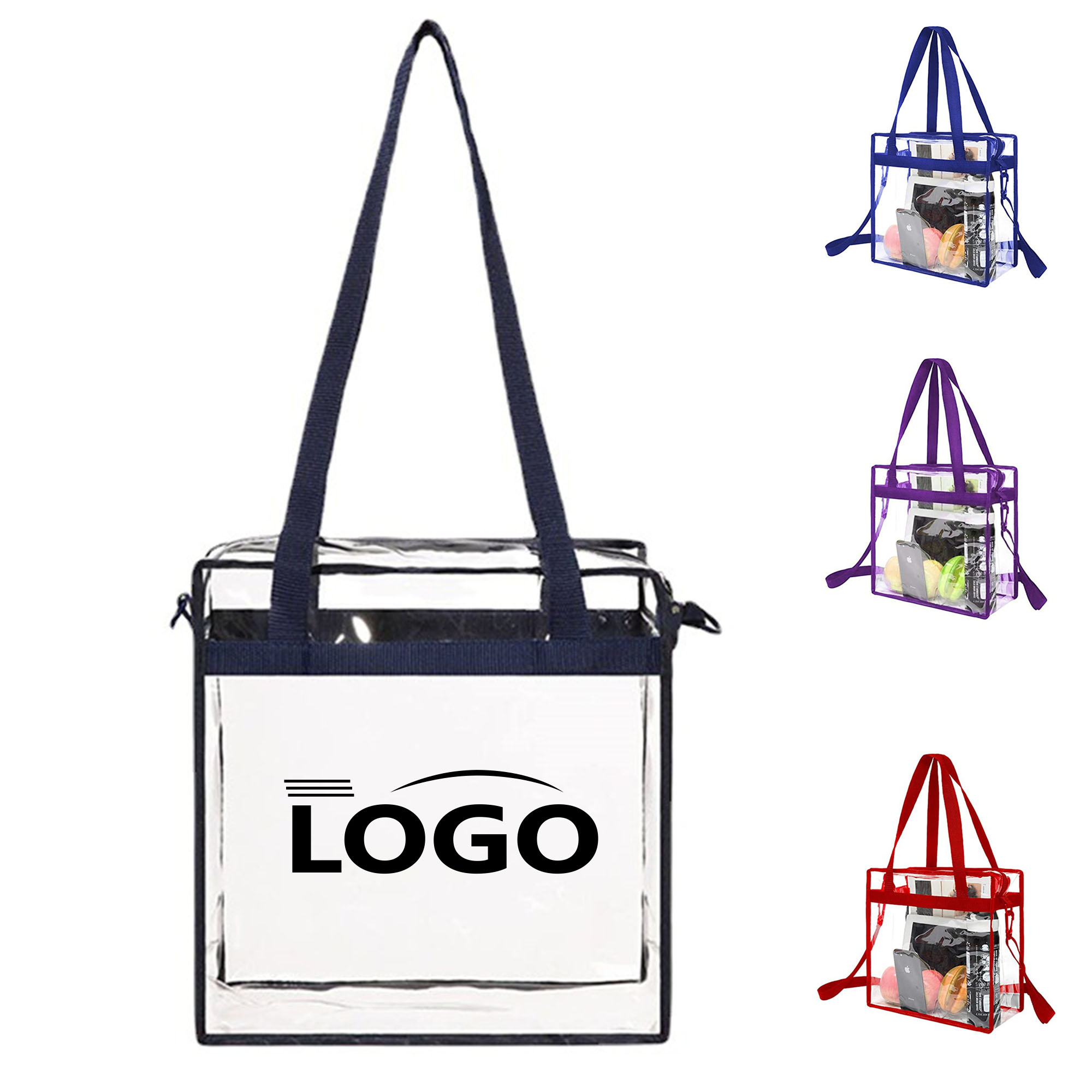 Clear 30-silk PVC Tote Bag with Shoulder Strap 2