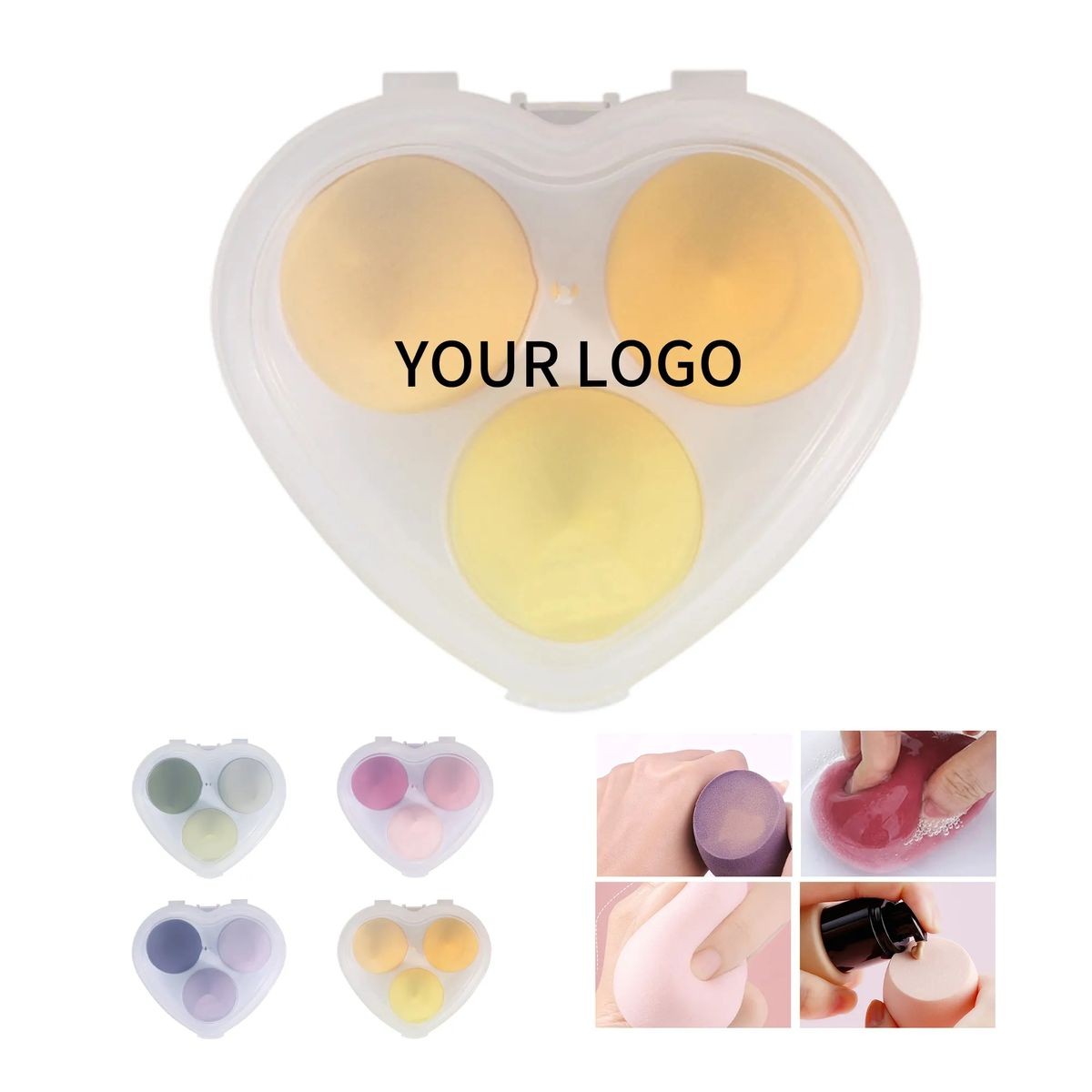 Non-Latex Makeup Sponge Trio 2.37" x 1.58" Customizable 4
