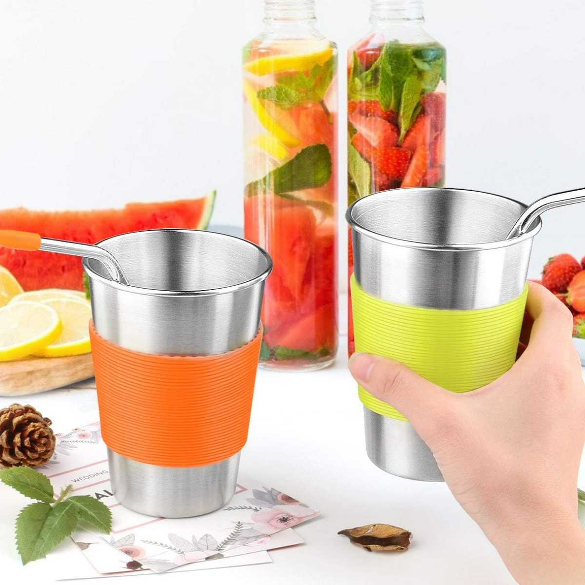 17Oz. Stainless Steel Tumbler with Reusable Straw 3