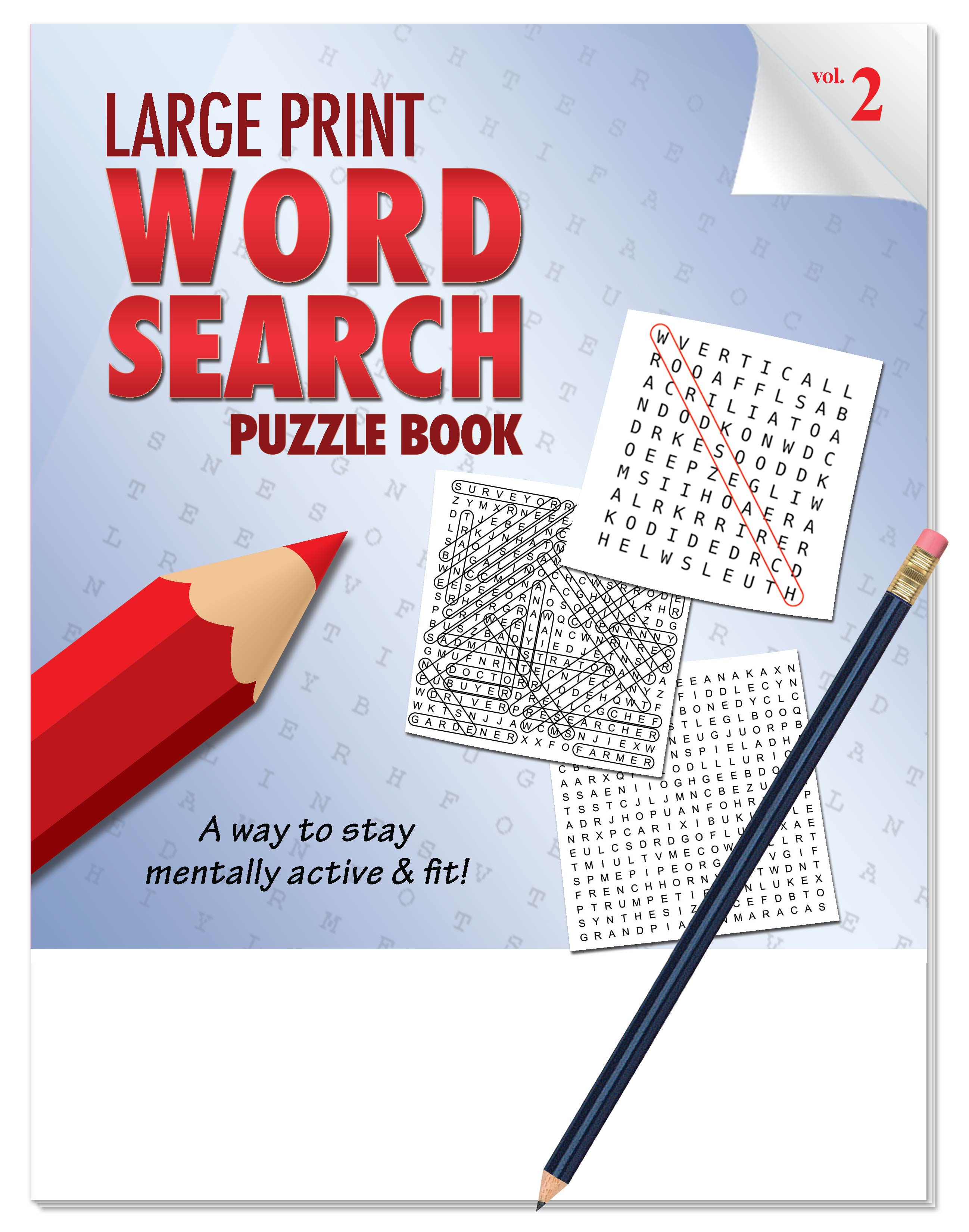 PUZZLE PACK - LARGE PRINT Word Search Puzzle Book - Volume 2 with pencil 5