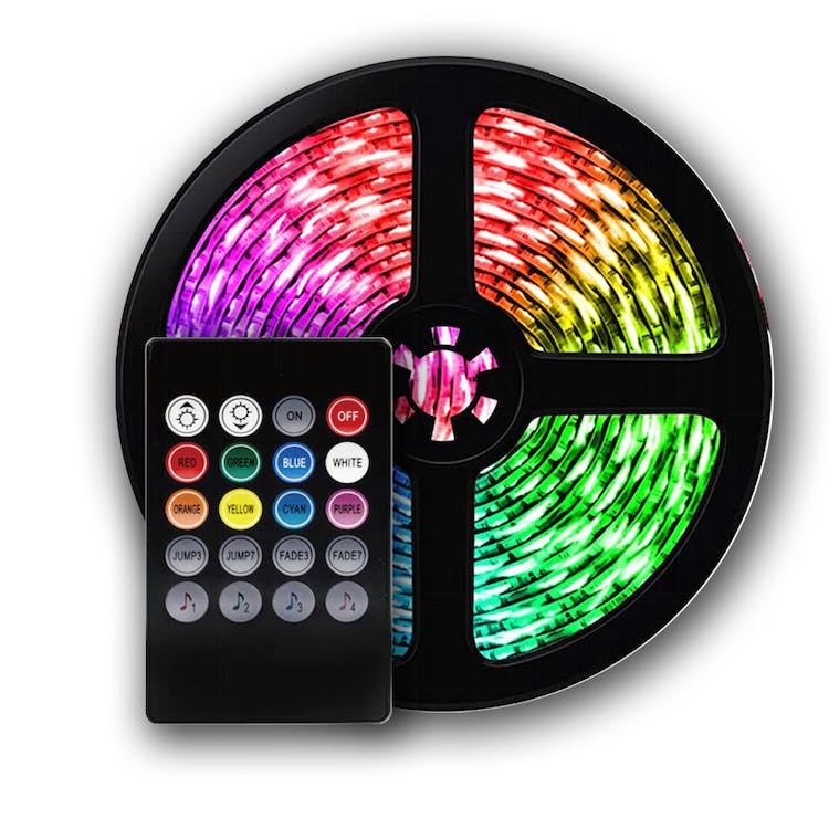 Multi-Color LED Light Strips with Remote - 50 Feet Sound Activated