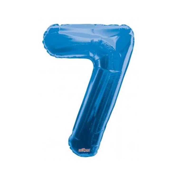 Mylar Number 7 Balloons - Blue 34" 2