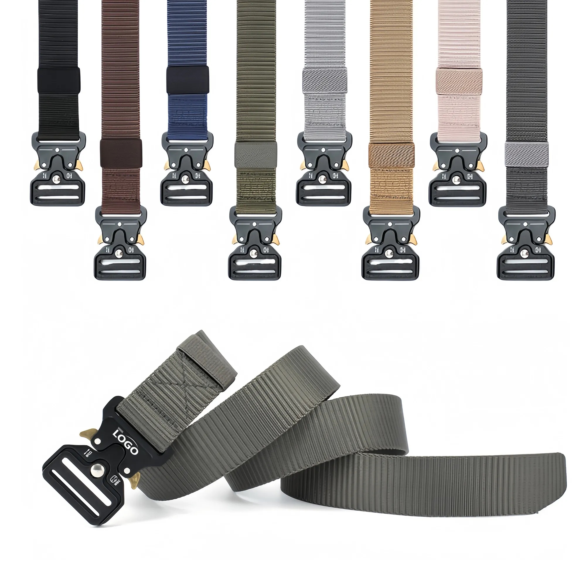 Nylon Tactical Belt With Cobra Buckle For Outdoor Training