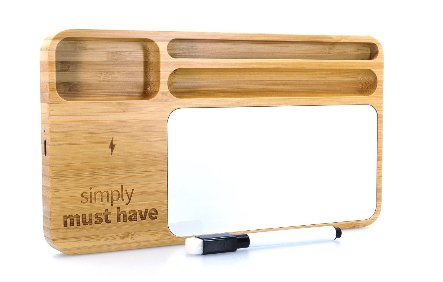 Bamboo 10W Wireless Charging Base with Dry Erase Board 10