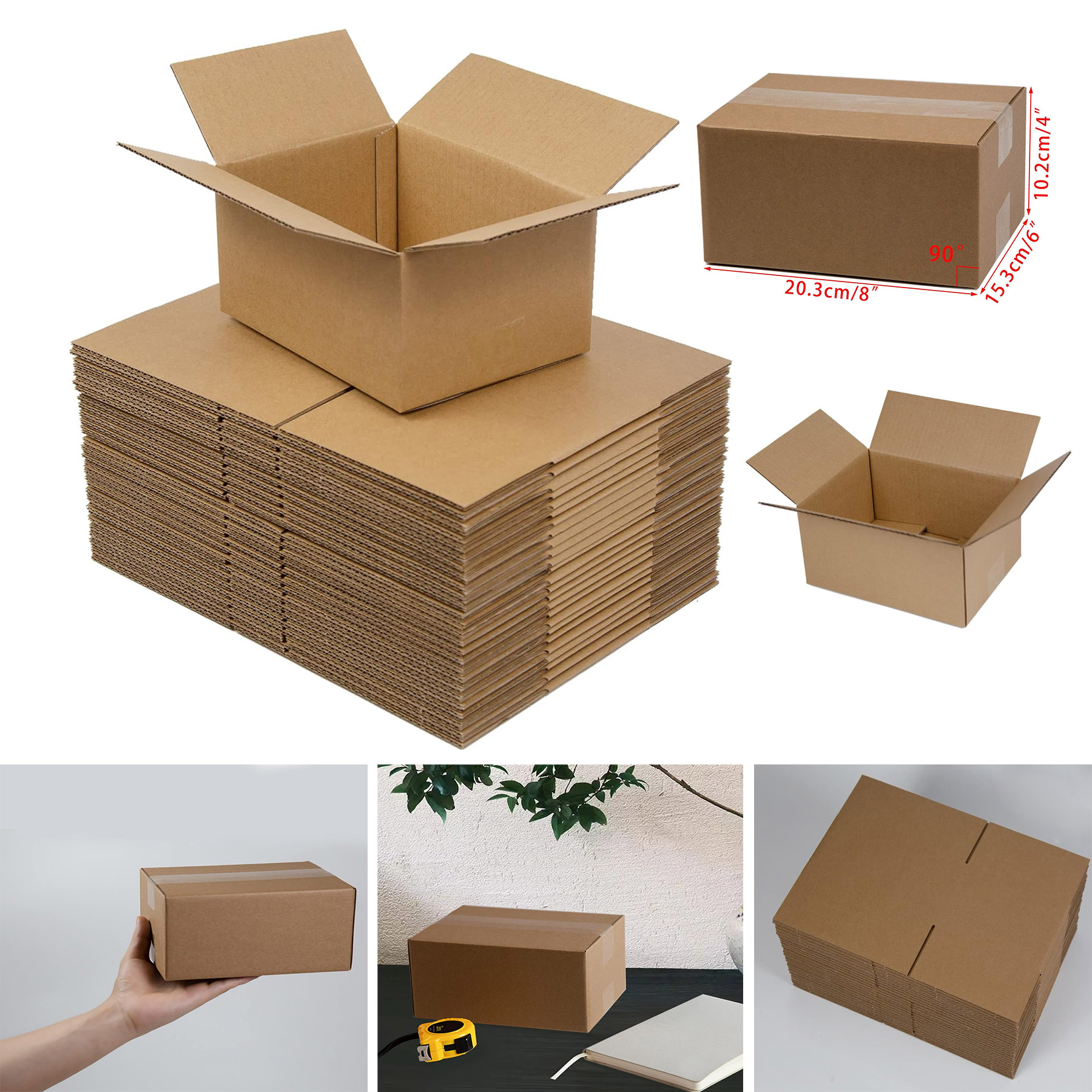 Durable 8x6x4 Inches Small Corrugated Cardboard Shipping Box 2