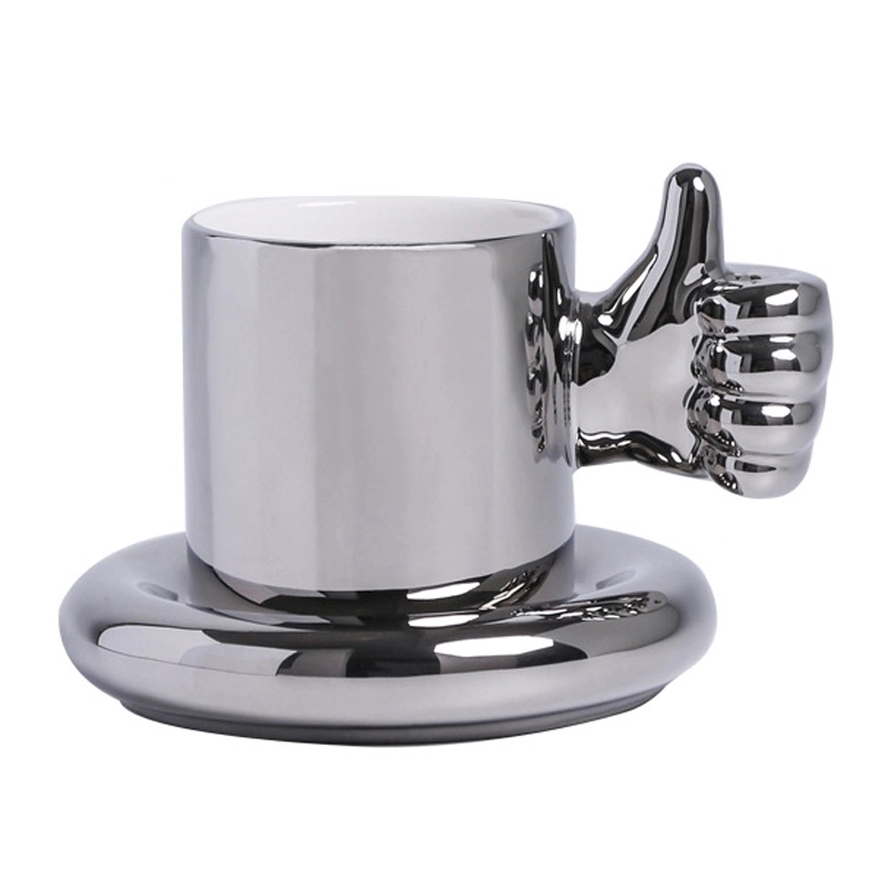 Custom 8.4 OZ. Ceramic Tea Cup Coffee Mug with Saucer Set 8