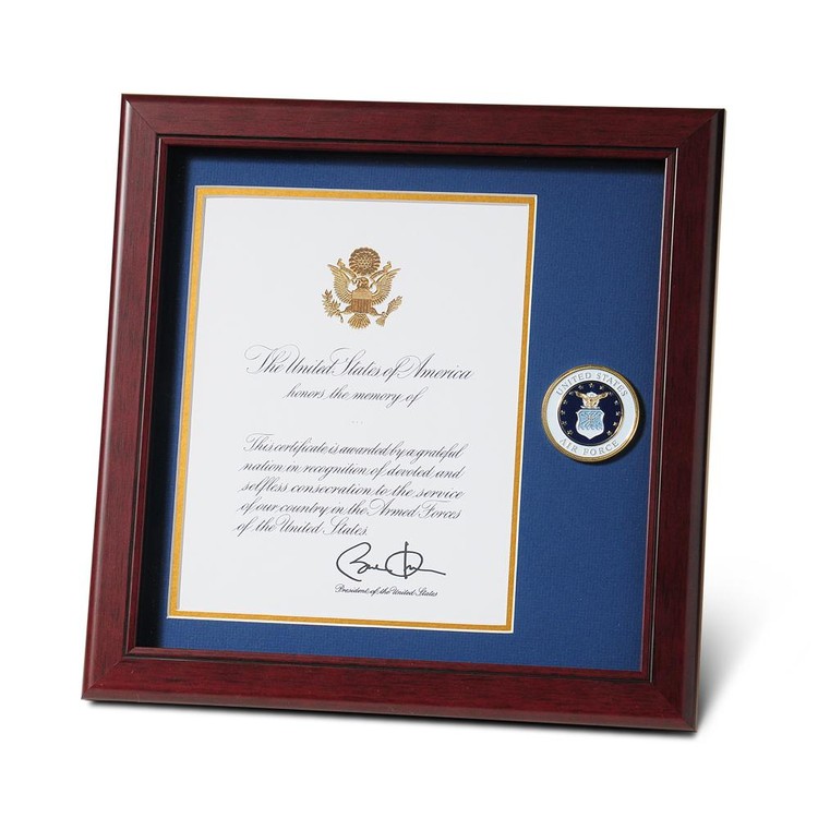 U.S. Air Force Medallion 8-Inch by 10-Inch Presidential Memorial Certificate Frame 1