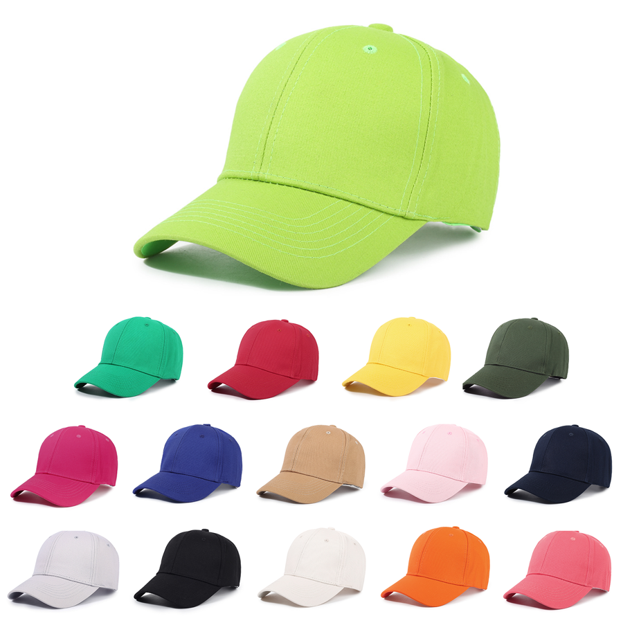 Stock Solid Color Cotton 6-Panel Baseball Cap w/ D-Ring 17