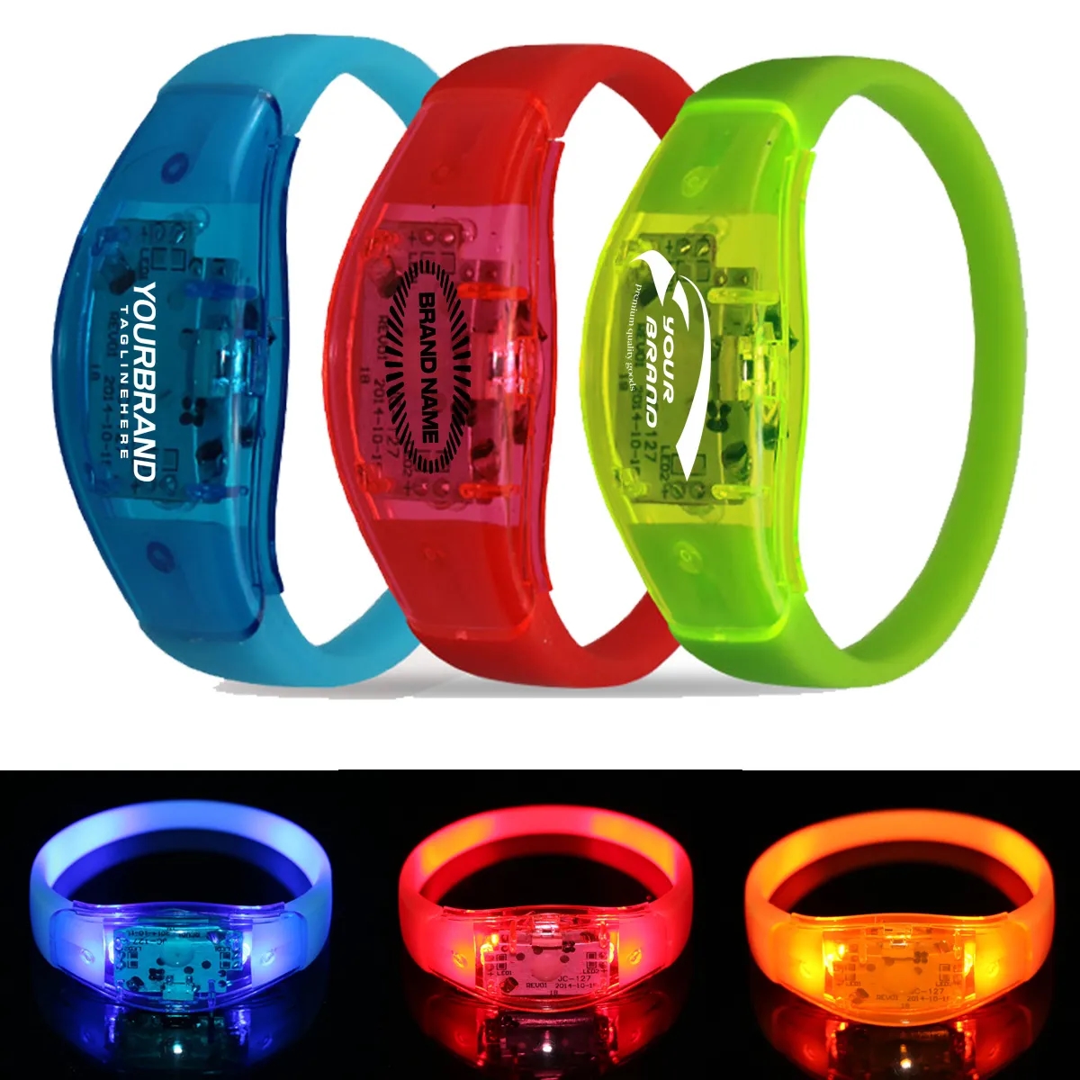 Promotional Sound Activated Bracelets Bangle LED Wristbands 4