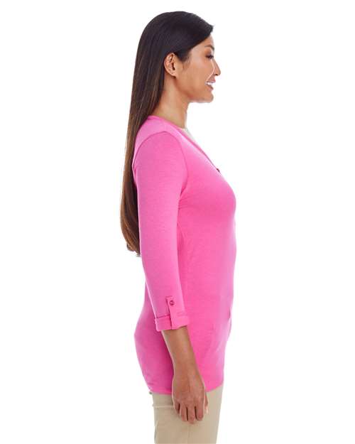 Women's Perfect Fit™ Y-Placket Convertible Sleeve Knit Top - DP186W 48