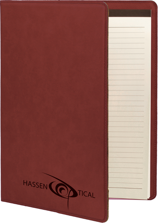 7" x 9" Rose Leatherette Small Portfolio with Notepad 2