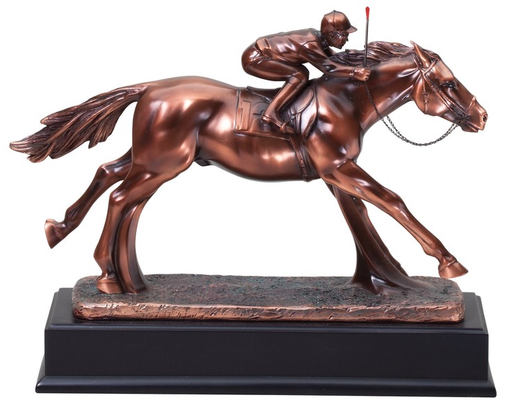 Jockey Gallery Sculpture Horse Resin 2