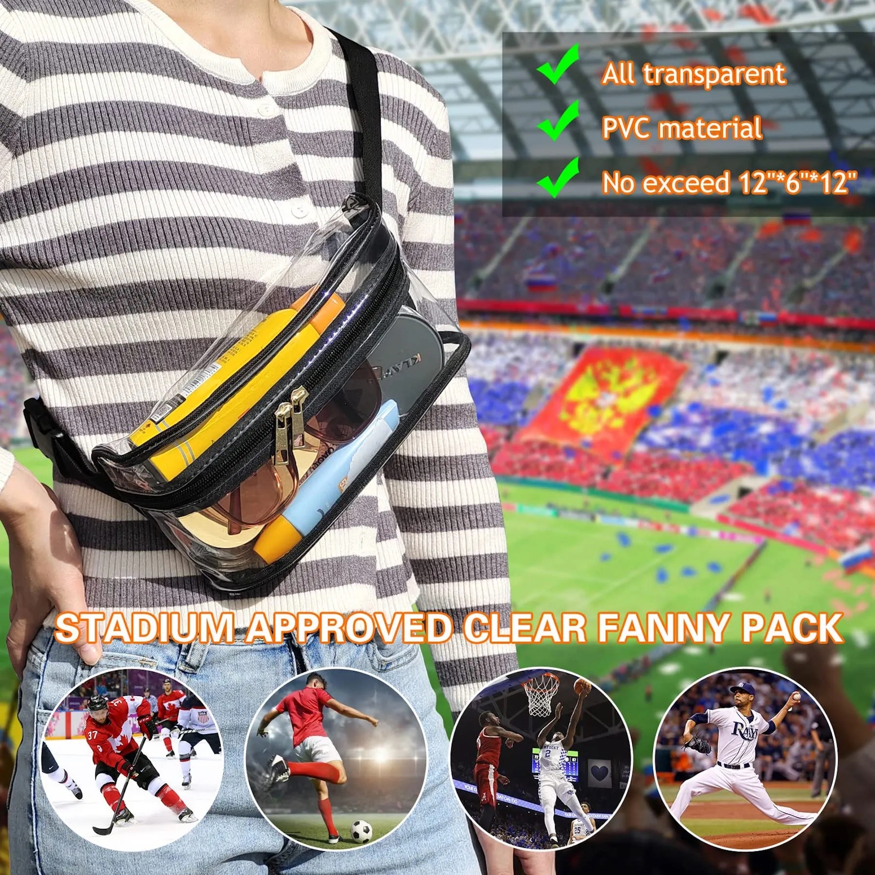 Waterproof Clear Fanny Waist Pack with Adjustable Strap 1