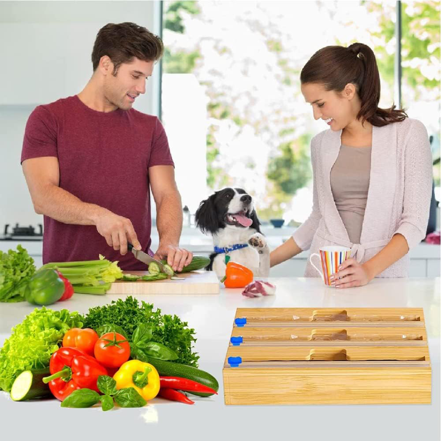 Bamboo Wrap Dispenser with Cutter 4
