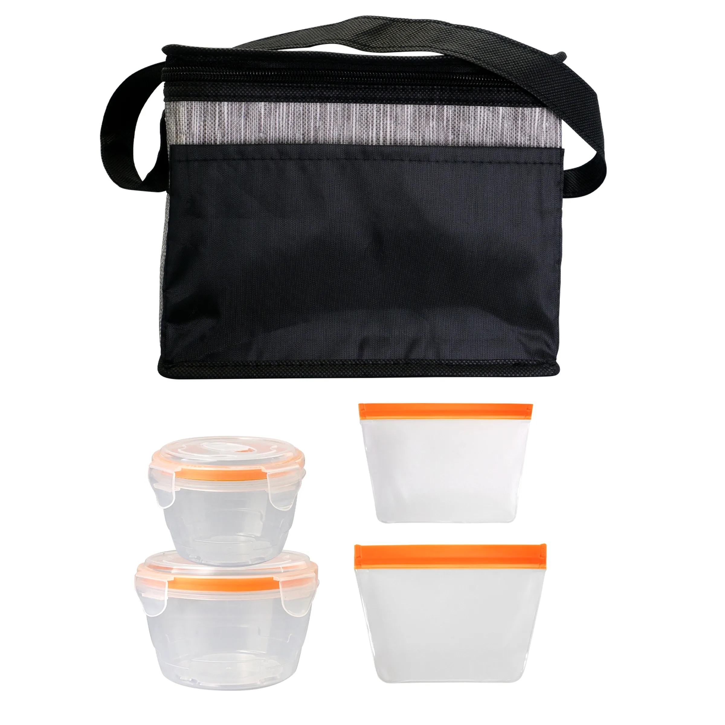 Black Graph Nested Bagged Lunch Set 13