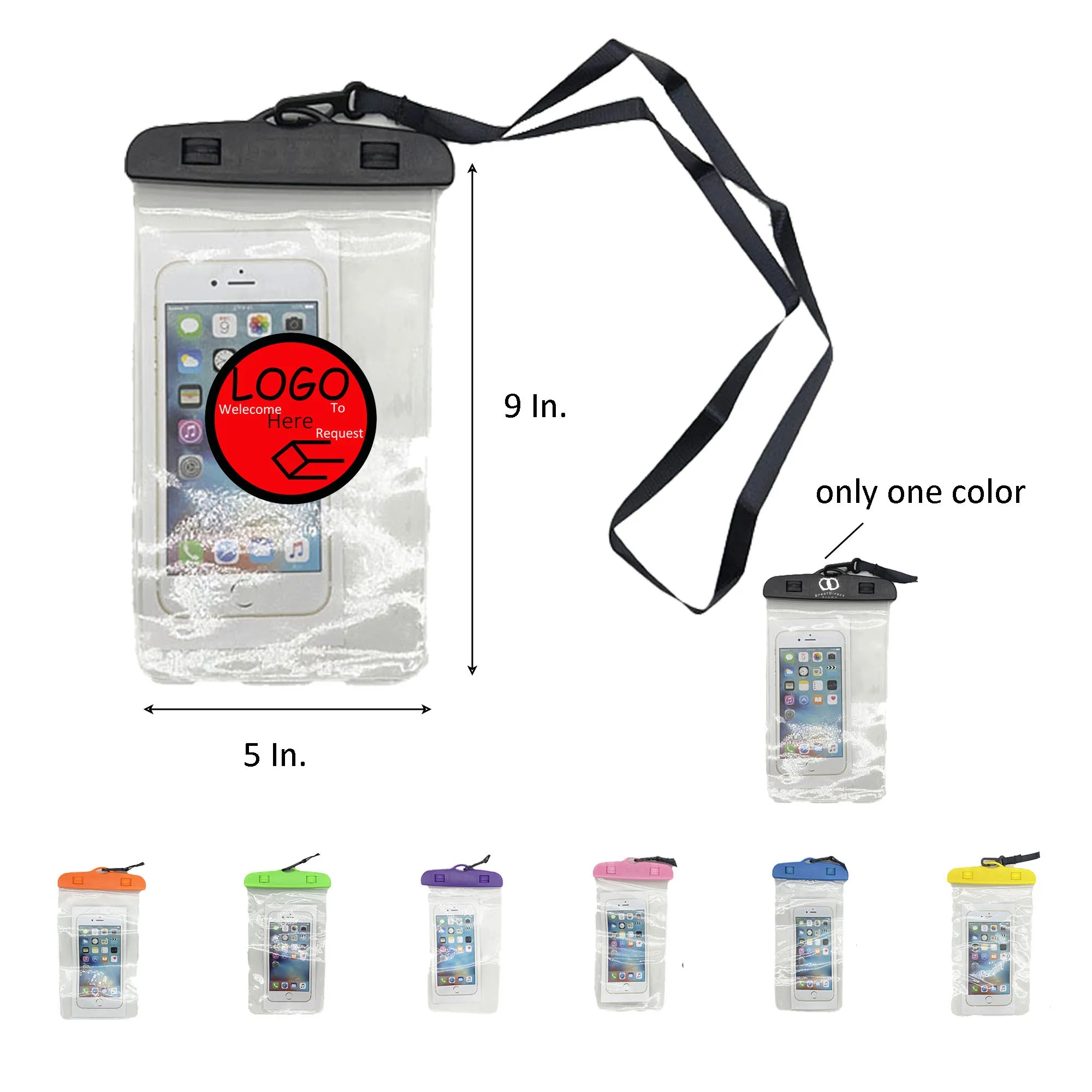 Full Color PVC Waterproof Phone Pouch 9"L x 5"W x 18"H