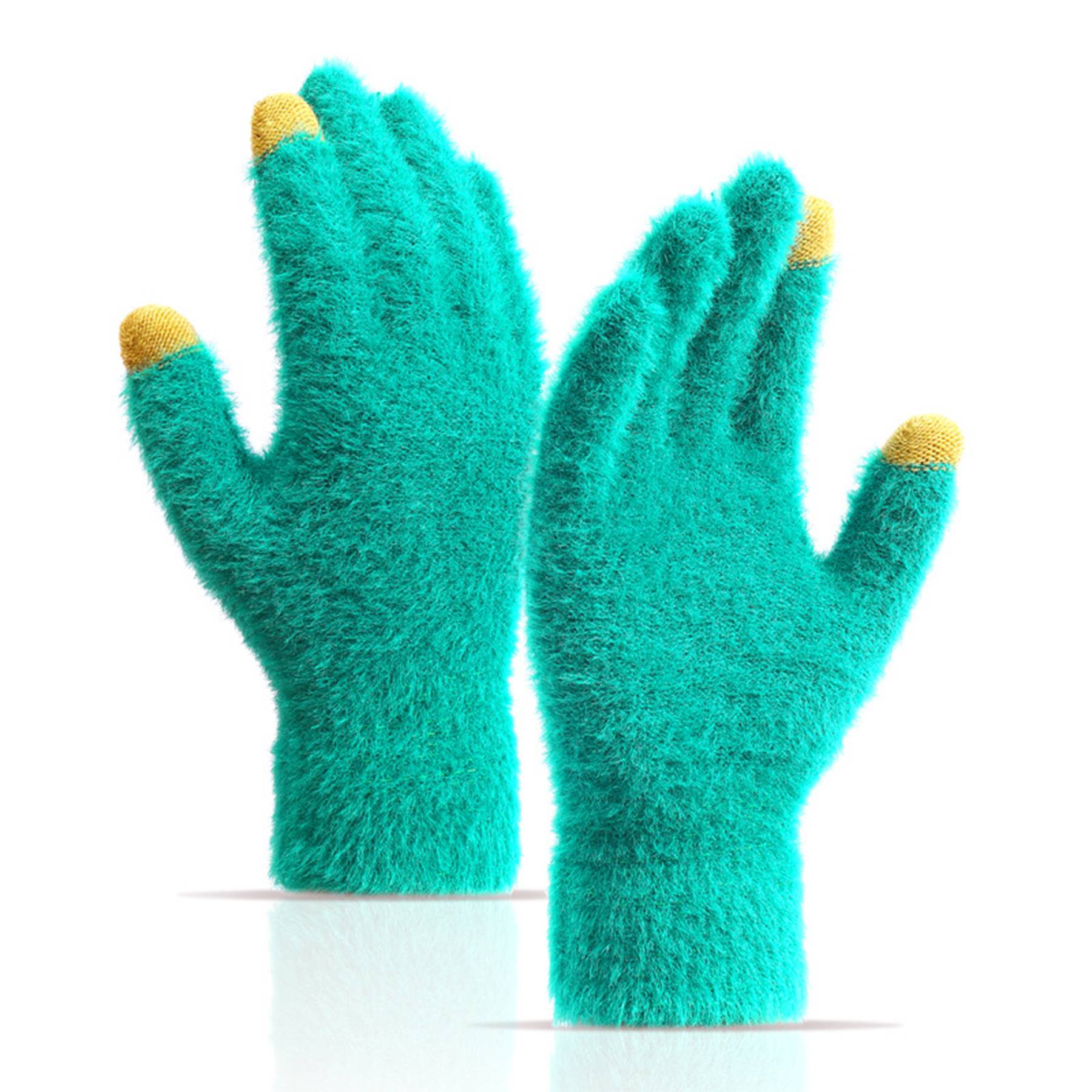 Womens Winter Mink Touchscreen Gloves 9