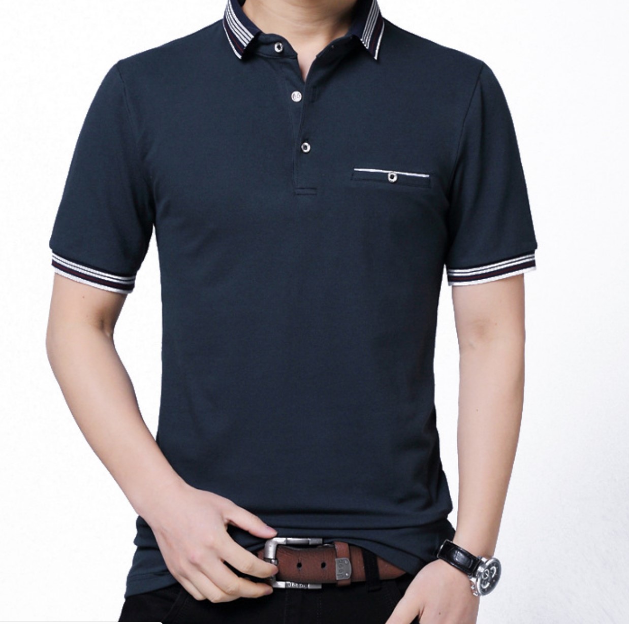 Classic Color Blocked Polo Shirt 2