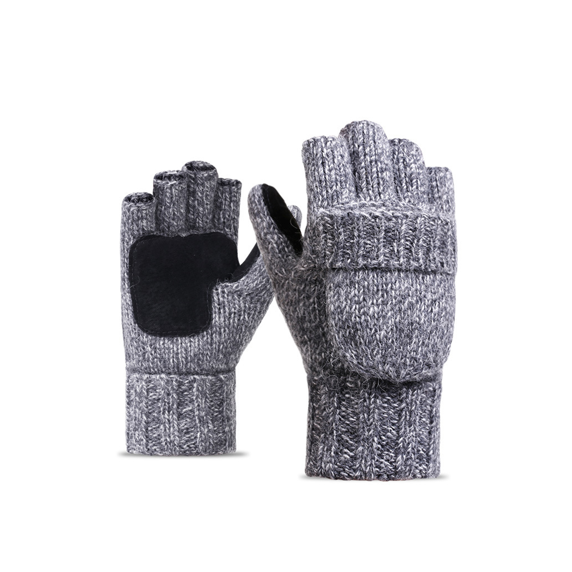 Convertible Finger Knit Mitten Glove 2