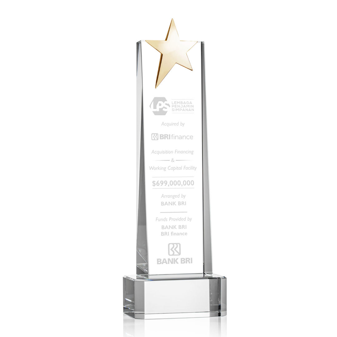 Fanshaw Gold Star Award on Base - Clear 4