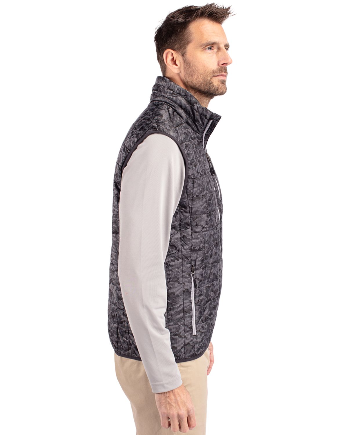 Rainier PrimaLoft Mens Eco Insulated Full Zip Printed Puffer Vest