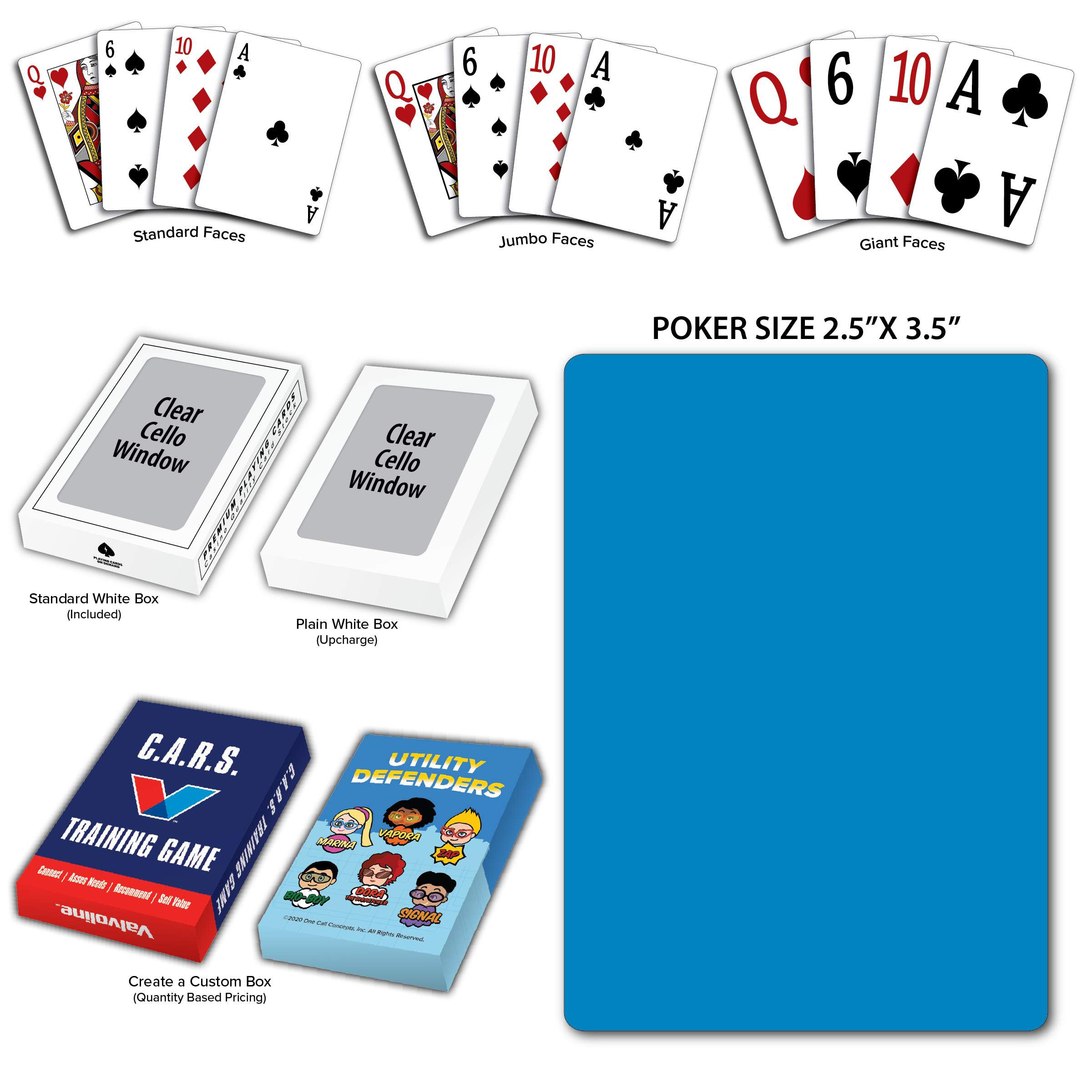 Solid Back Sky Blue Poker Size Playing Cards 4